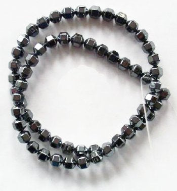 16 inch strand of 7mm Hematite Lantern Beads