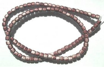16 inch Strand of 4x4mm Light Brown Miracle Beads