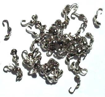 50 Nickel Colour Clamshell Hook Bead Tips