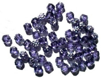 50 6mm Triangle Faceted Alexandrite, Silver Tipped with Coated Ends
