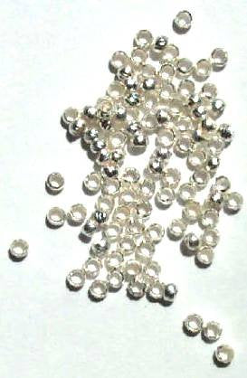 100 2mm Smooth Silver Crimps