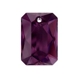 1, 16x11.5mm Amethyst Swarovski Emerald Cut Pendant