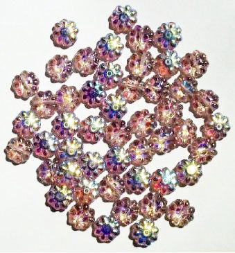 50 9mm Transparent Light Amethyst AB Daisy Beads