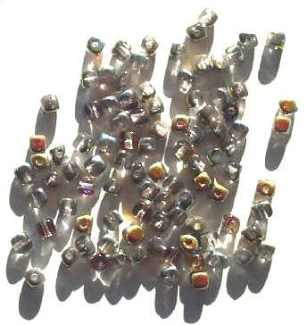 100 4mm Transparent Black Diamond AB Cube Beads