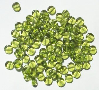 100 6x3mm Transparent Olive Disk Beads