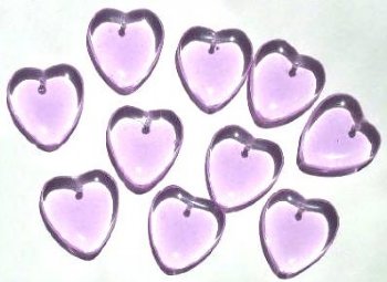 10 7x24mm Transparent Alexandrite Glass Heart Pendant Beads