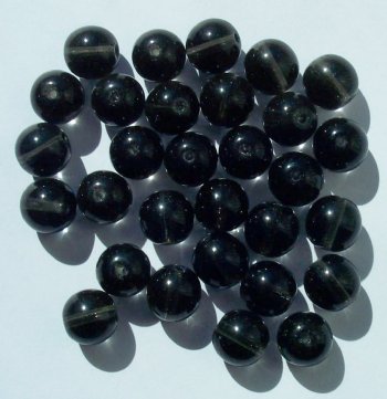 25 10mm Transparent Black Diamond Round Beads