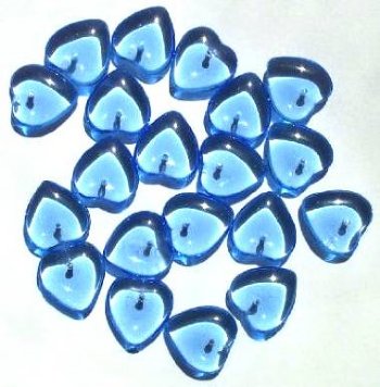 20 16x6mm Transparent Light Sapphire Glass Heart Pendant Beads