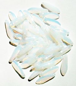 50 5x16mm Milky White Opal Dagger Beads