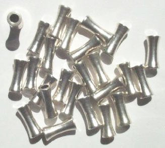 25 11mm Antique Silver Metal Flared Tube Beads