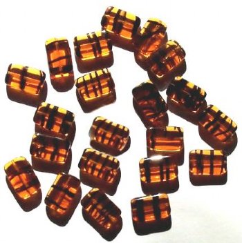 20 18mm Topaz Tortoise Chiclet Glass Beads
