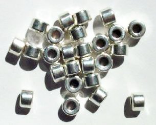 25 4x6mm Antique Silver Metal Spacer Beads