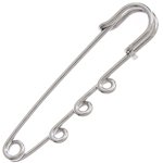 5 54mm Silver Plated Three-Loop Kilt Pins