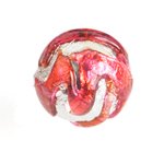 1 12mm Round with Pink Molten Drizzle Lampwork