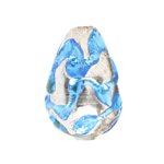 13x9mm Drop with Blue Molten Drizzle Lampwork