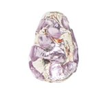 13x9mm Drop with Light Amethyst Molten Drizzle Lampwork