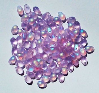100 4x6mm Transparent Matte Alexandrite AB Drop Beads