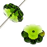 5 10mm Fern Green Swarovski Sew On Flowers