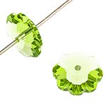 5 10mm Peridot Swarovski Sew On Flowers