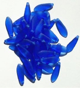 50 5x16mm Matte Transparent Sapphire Dagger Beads
