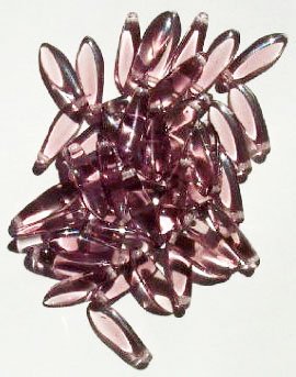 50 5x16mm Transparent Light Amethyst Dagger Beads