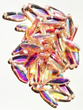 50 5x16mm Transparent Rose Pink AB Dagger Beads