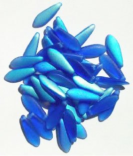 50 5x16mm Matte Transparent Sapphire AB Dagger Beads