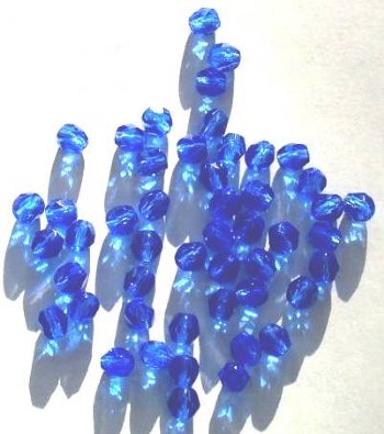 50 6mm Faceted Sapphire Beads