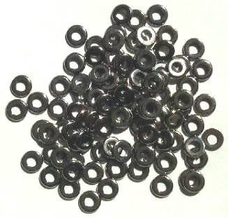 100 6mm Gunmetal Metal Washer Beads