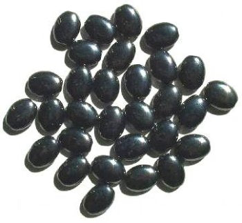 30 12mm Gunmetal Flat Oval Glass Beads