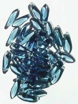 50 5x16mm Transparent Montana Blue Dagger Beads