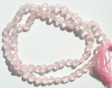 16 inch strand of 5x3mm Buff Coin Rose Quartz
