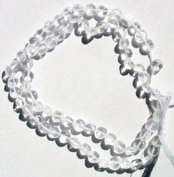 16 inch strand of 5x3mm Buff Coin Quartz Crystal