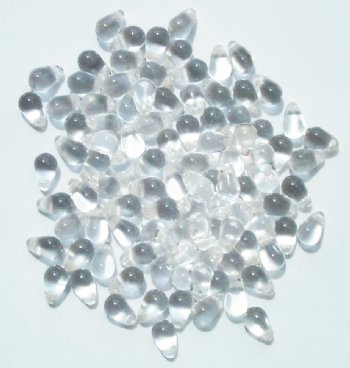 100 4x6mm Transparent Crystal Drop Beads