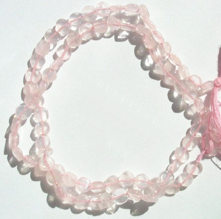 16 inch strand of 5x3mm Coin Rose Quartz