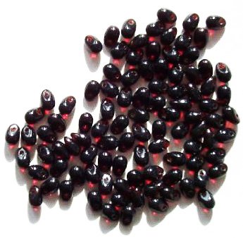 100 4x6mm Transparent Garnet Drop Beads