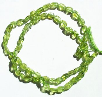 13 inch strand of 6x4mm Peridot Flat Oval Beads