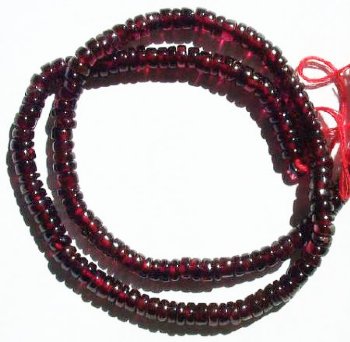 16 inch strand of 3x5mm Heishe Garnet Beads