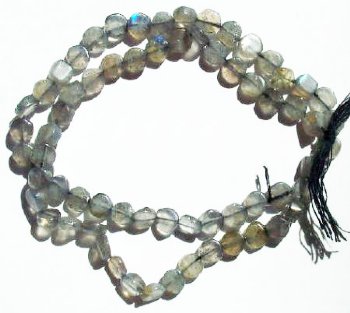 16 inch strand of 6x3mm Labradorite Coin Beads