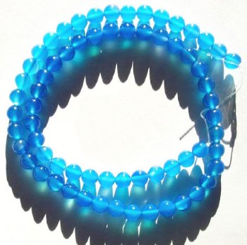 16 inch strand 6mm Blue Agate Beads