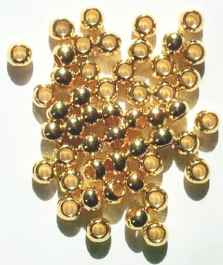 50 4x6mm Gold Plated Metal Beads with Large Hole