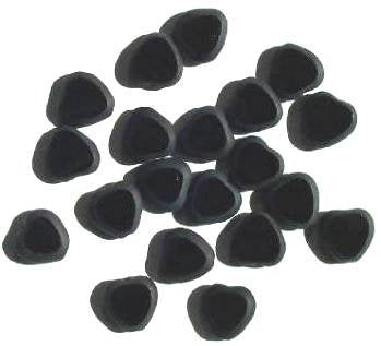 20 10mm Flat Cut Window Heart Beads Black