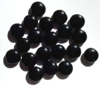 20 13x6mm Flat Rounded Black Disk Beads