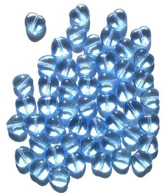 50 8mm Transparent Light Sapphire Glass Heart Beads