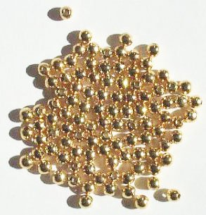 100 3mm Round Gold Plated Metal Beads