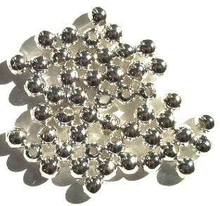 50 6mm Round Bright Silver Plated Beads
