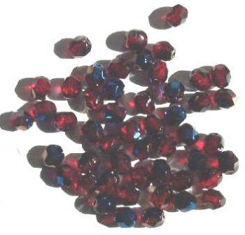 50 6mm Faceted Garnet Azuro Firepolish Beads