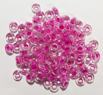 100 3x7mm Rough Cut Fuchsia Lined Crystal Lustre Spacer Beads