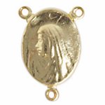 1 17mm Gold Mary Rosary Connector