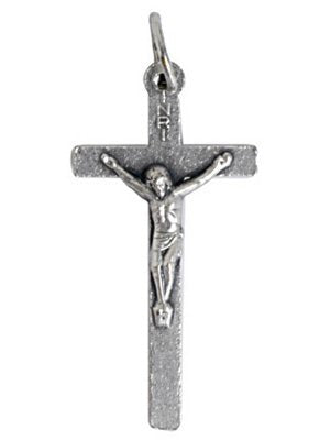 1 31x15mm Antique Silver Crucifix with Ring